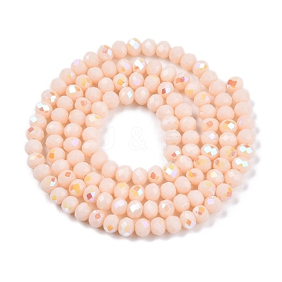 Electroplate Opaque Solid Color Glass Beads Strands EGLA-A044-P4mm-L05-1