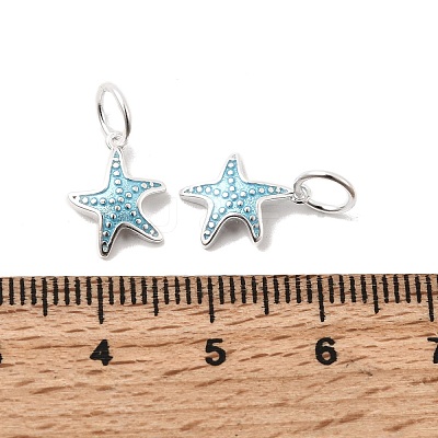 Ocean 925 Sterling Silver Enamel Starfish Charms STER-K188-11S-1