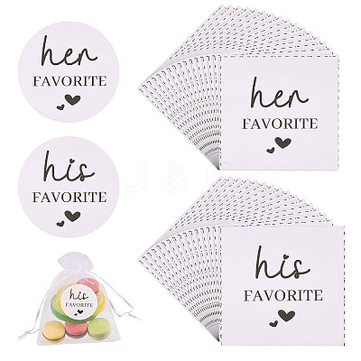 200Pcs 2 Styles Paper Self-adhesive Stickers DIY-CA0007-64-1