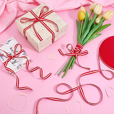 Polyester Stripe Ribbons OCOR-WH0045-12A-1