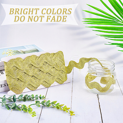 10 Yard Metallic Polyester Wavy Fringe Trim Ribbon SRIB-GF0001-38R-1
