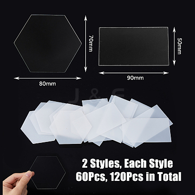 120Pcs 2 Style Transparent Acrylic Blank Place Cards AJEW-DC0001-28-1