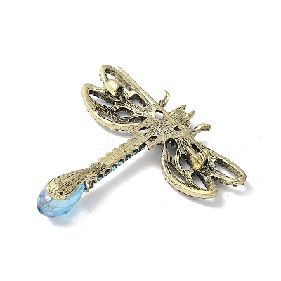 Dragonfly Alloy Brooches for Backpack Clothes JEWB-M067-10AB-1