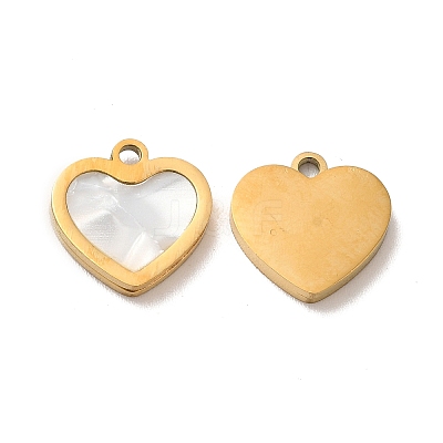 Ion Plating(IP) 304 Stainless Steel Heart Charms STAS-A080-12G-1