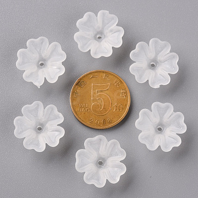 Transparent Frosted Acrylic Bead Caps MACR-S371-04A-701-1