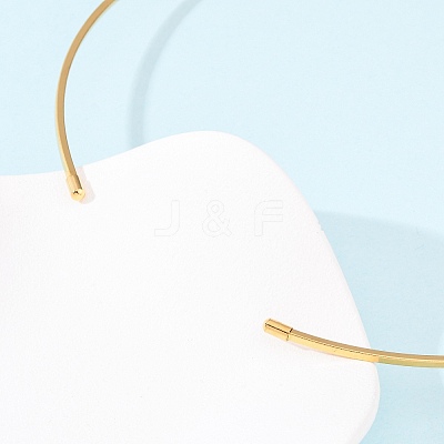 2MM 201 Stainless Steel Wire Cuff Choker Necklace NJEW-Z098-03G-1