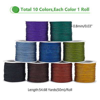 10 Rolls 10 Colors Chinlon Thread OCOR-WR0001-40-1