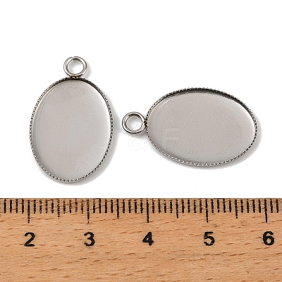 304 Stainless Steel Pendant Cabochon Settings X-STAS-NH0002-01B-P-1