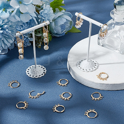 10 Pairs Brass Leverback Earring Findings KK-BC0013-34-1