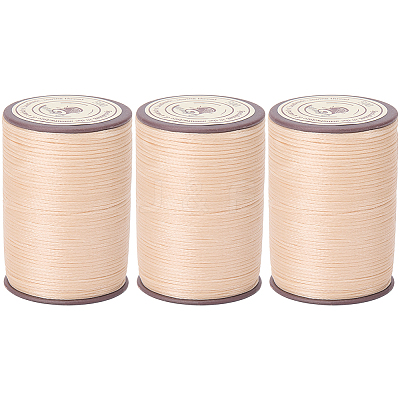 3 Rolls Flat Waxed Polyester Thread String YC-CL0001-02A-1