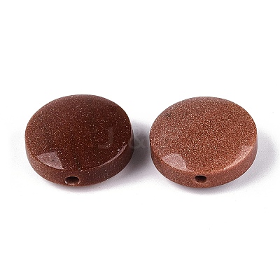 Synthetic Goldstone Coin Beads G-Q601-36B-1