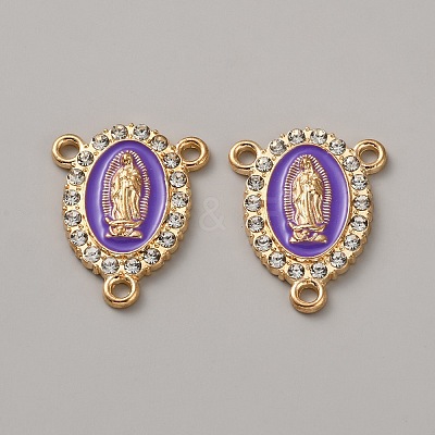 Zinc Alloy Enamel Religion Oval with Virgin Mary Chandelier Component Links FIND-WH0366-384G-04-1