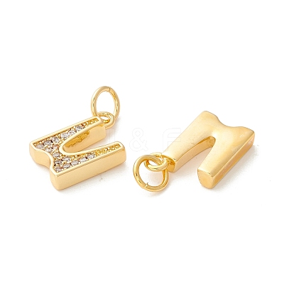 Rack Plating Eco-friendly Brass Micro Pave Clear Cubic Zirconia Charms KK-D072-01G-U-NR-1