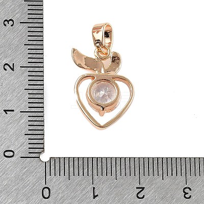 Brass Micro Pave Cubic Zirconia Pendants KK-E795-27KCG-01-1