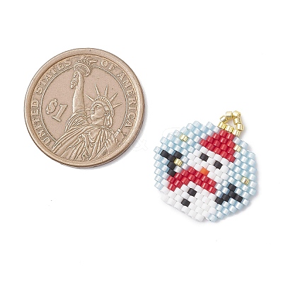 Beaded Snowman Charms PALLOY-MZ01095-1