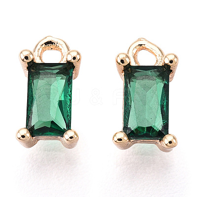 Brass Cubic Zirconia Charms X1-KK-S350-367L-1