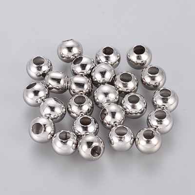 Tarnish Resistant 304 Stainless Steel Hollow Round Seamed Beads X-STAS-R032-6mm-1