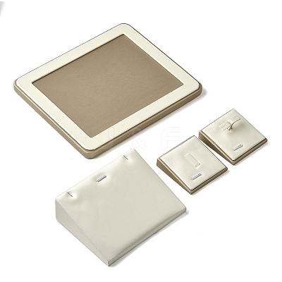 Rectangle Imitation Leather Jewelry Set Display Tray ODIS-K005-05-1