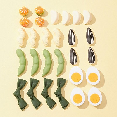 28Pcs 7 Styles Opaque Resin Imitation Food Cabochons RESI-FS0001-37-1