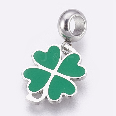 304 Stainless Steel European Dangle Charms X-STAS-O097-08B-1