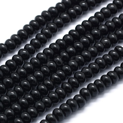 Synthetic Black Stone Beads Strands G-E507-24A-1