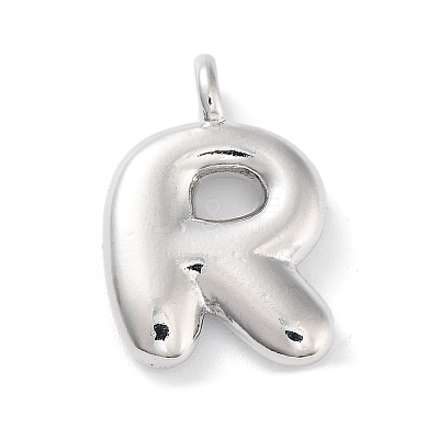 Rack Plating Brass Balloon Letter Pendants KK-C050-01P-R-1
