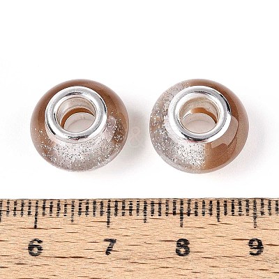 Transparent Resin Rondelle European Beads RESI-N044-02I-1