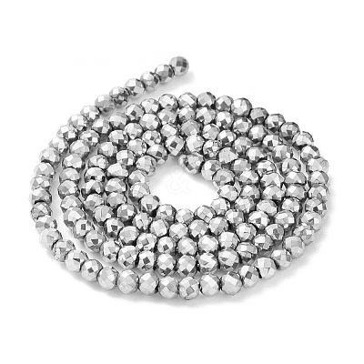 Electroplate Glass Beads Strands GLAA-H021-01B-FP08-1
