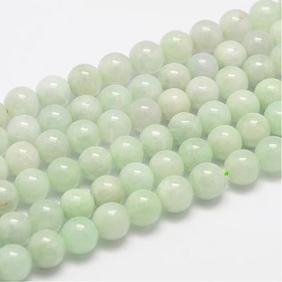 Natural Myanmar Jade/Burmese Jade Beads Strands G-F306-13-8mm-1