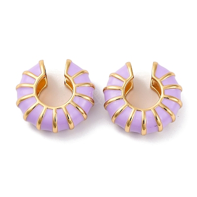 Brass Cuff Earrings for Women EJEW-A115-01G-05-1