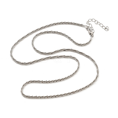 Brass Sterling Silver Chains Necklaces for Women NJEW-D302-25P-1