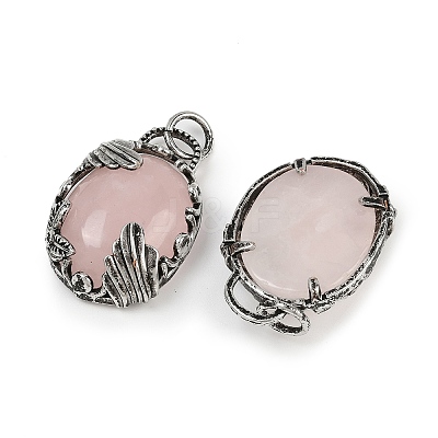 Natural Rose Quartz Pendants G-Z101-02AS-10-1