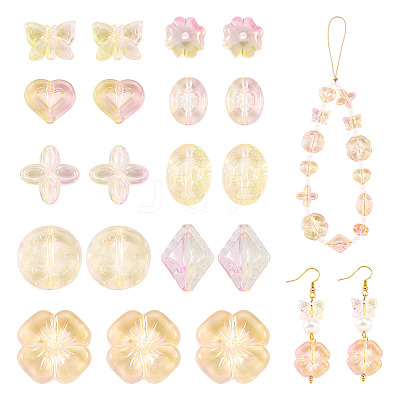 90Pcs 9 Styles Two Tone Transparent Acrylic Beads MACR-TA0002-11-1