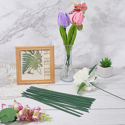 100Pcs Iron Stalk Flower Rod AJEW-SP0003-73B-1