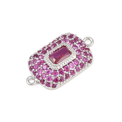Brass Micro Pave Cubic Zirconia Connector Charms CU-CBAAB9C-01P-03-1