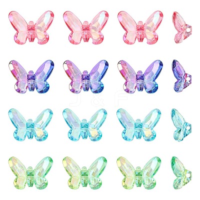 36Pcs 12 Styles Electroplate Transparent Acrylic Beads PACR-CJ0001-42-1