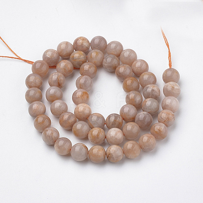 Natural Sunstone Beads Strands G-S150-51-8mm-1