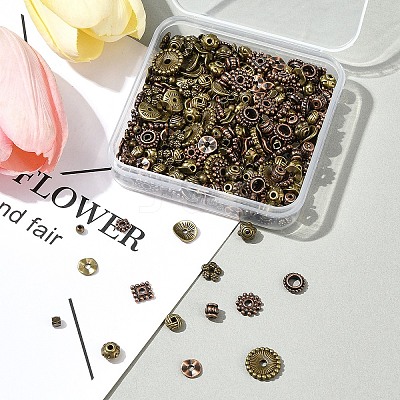 15 Styles Tibetan Style Alloy Spacer Beads Set DIY-FS0007-16-1