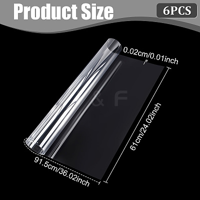 6Pcs Transparent PVC Sheets FIND-WA0001-34A-1
