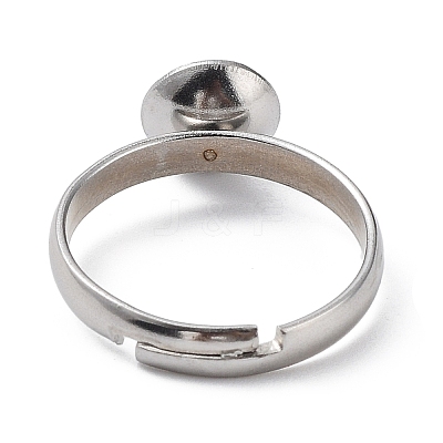 Tarnish Resistant Adjustable 304 Stainless Steel Finger Rings Components X-STAS-E163-97P-1