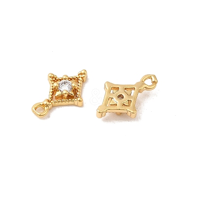 Brass Micro Pave Cubic Zirconia Pendants KK-P340-28G-1
