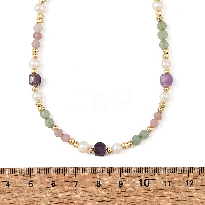 Gemstone & Natural Cultured Freshwater Pearl Beads Necklaces for Women NJEW-JN06518-03-1