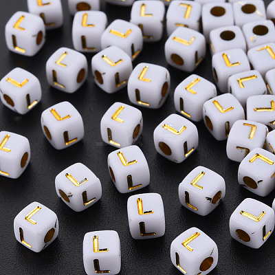 Opaque White Acrylic Beads MACR-Q242-010L-1