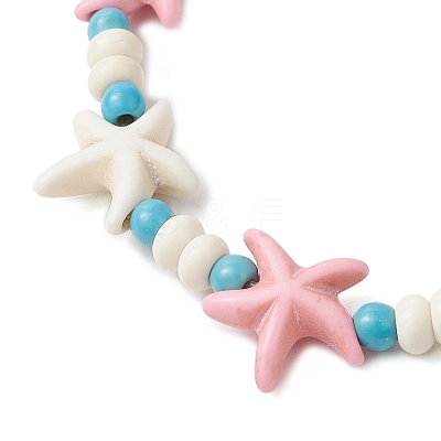 Synthetic Turquoise Beads Stretch Bracelets BJEW-JB12019-02-1