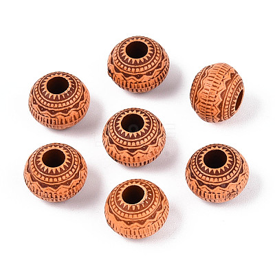 Imitation Wood Acrylic European Beads SACR-Q186-13-1