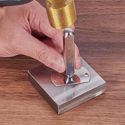 Iron Metal Stamps AJEW-BC0005-39H-1