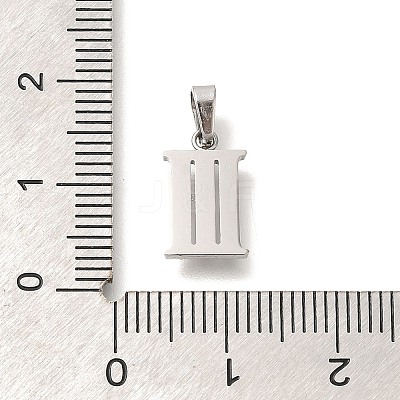 304 Stainless Steel Micro Pave Cubic Zirconia Pendants STAS-H228-02P-03-1