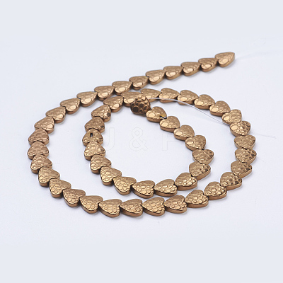 Electroplate Non-magnetic Synthetic Hematite Beads Strands G-J380-8mm-A-F-1