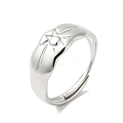 Non-Tarnish 304 Stainless Steel Sun Adjustable Ring for Men Women RJEW-I085-14P-1