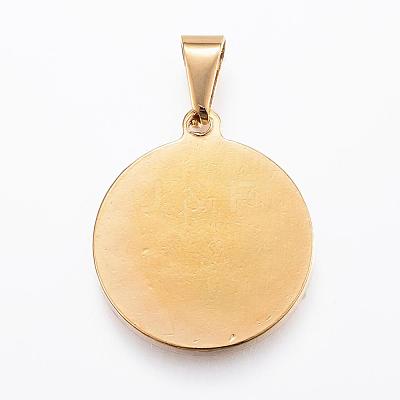 Real 18K Gold Plated 304 Stainless Steel Pendants STAS-H372-01C-1